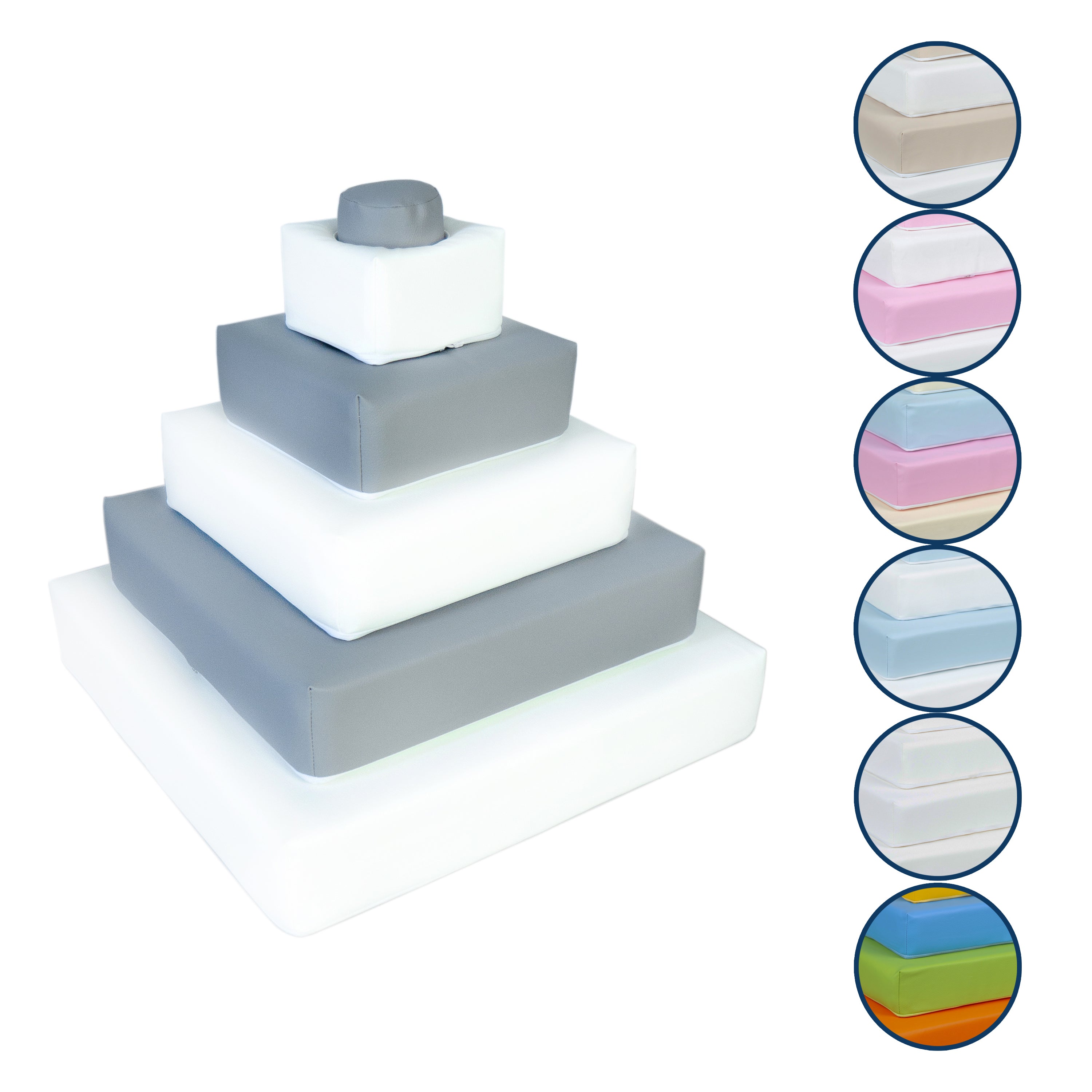 White Stacking Pyramid Blocks – The Luxury Nursery Company Ltd